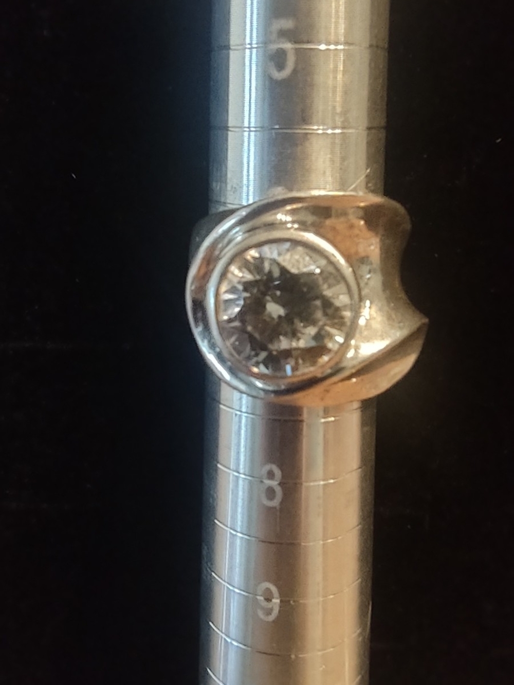 Large Vintage Modernist Sterling Ring Size 7 / 15 Grams